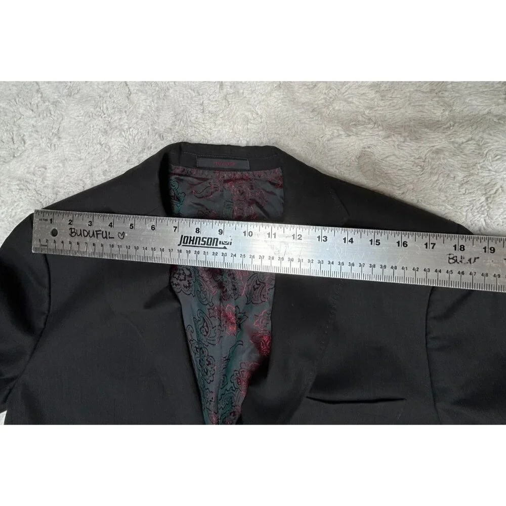 Ted Baker Endurance Mens Two-Button Wool Blazer Jacket Size 40R Gray Long Sleeve
